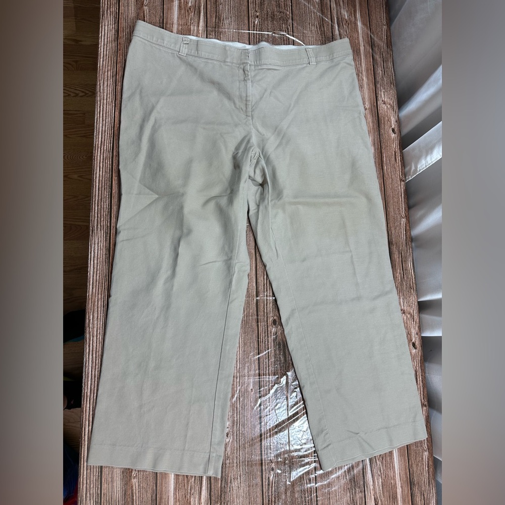 Avenue Women's 20 Tan‎ Comfort Waist Straight Leg Chino Pants | SKU 0840